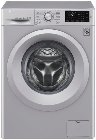LG F4J5TN4L 8KG 1400 Spin Washing Machine - Silver.
